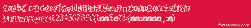 Deathfuckingmetal Font – Pink Fonts on Red Background