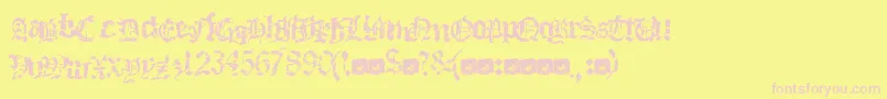 Deathfuckingmetal Font – Pink Fonts on Yellow Background