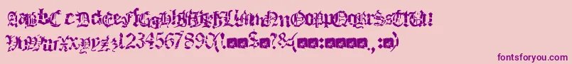 Deathfuckingmetal Font – Purple Fonts on Pink Background