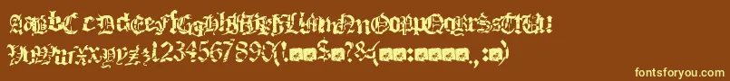 Deathfuckingmetal Font – Yellow Fonts on Brown Background