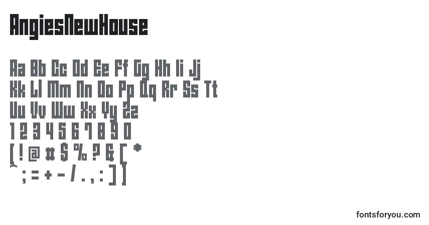 A fonte AngiesNewHouse – alfabeto, números, caracteres especiais