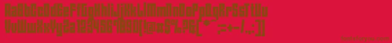 AngiesNewHouse-Schriftart – Braune Schriften auf rotem Hintergrund