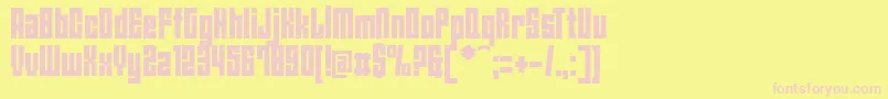 AngiesNewHouse-fontti – vaaleanpunaiset fontit keltaisella taustalla