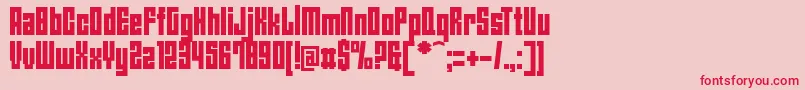 AngiesNewHouse-Schriftart – Rote Schriften auf rosa Hintergrund