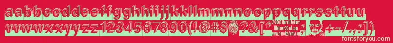 Level Font – Green Fonts on Red Background