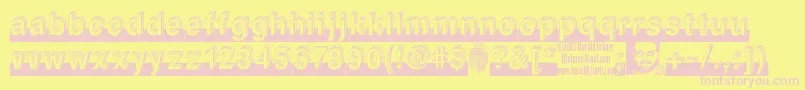 Level Font – Pink Fonts on Yellow Background