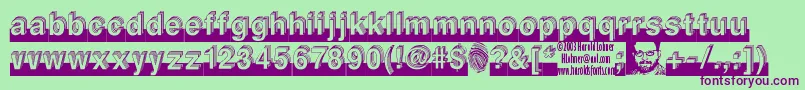 Level Font – Purple Fonts on Green Background