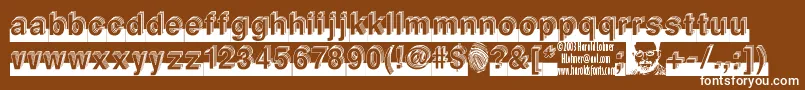 Level Font – White Fonts on Brown Background