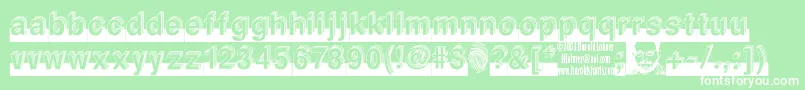 Level Font – White Fonts on Green Background