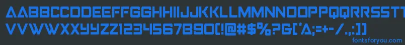 Strikefightercond Font – Blue Fonts on Black Background