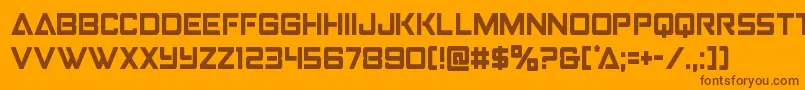 Strikefightercond Font – Brown Fonts on Orange Background