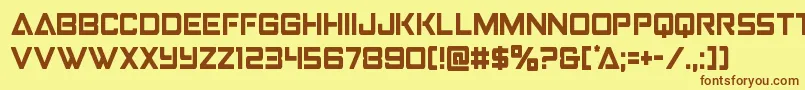 Strikefightercond Font – Brown Fonts on Yellow Background