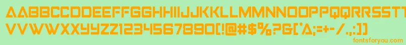 Strikefightercond Font – Orange Fonts on Green Background