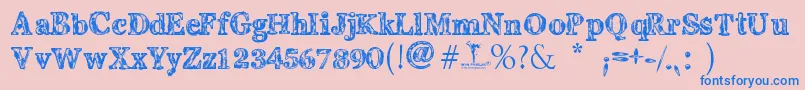 CoralOxid Font – Blue Fonts on Pink Background