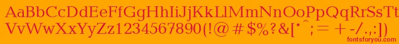 フォントBlt55C – オレンジの背景に赤い文字