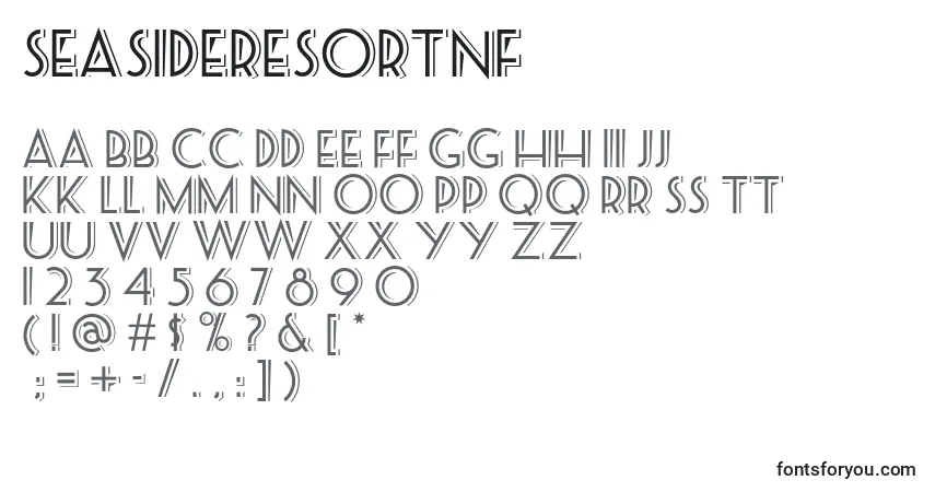 Czcionka Seasideresortnf (88923) – alfabet, cyfry, specjalne znaki