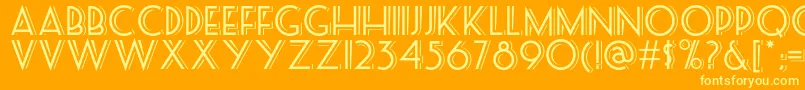 Seasideresortnf-Schriftart – Gelbe Schriften auf orangefarbenem Hintergrund