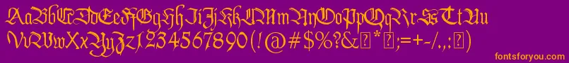 PentagramsCallygraphy Font – Orange Fonts on Purple Background