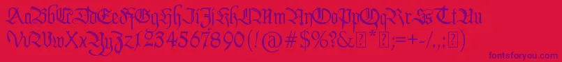 PentagramsCallygraphy Font – Purple Fonts on Red Background
