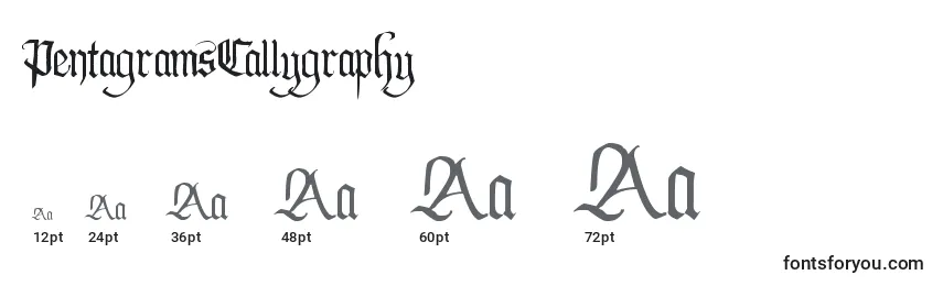Größen der Schriftart PentagramsCallygraphy
