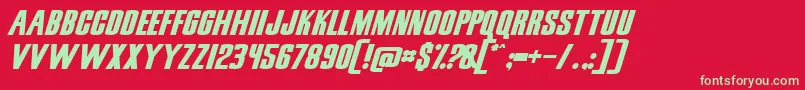 Luncn Font – Green Fonts on Red Background