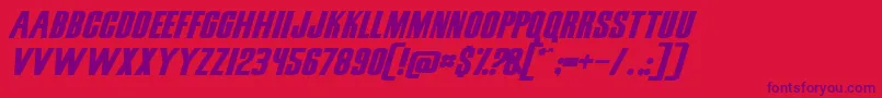Luncn Font – Purple Fonts on Red Background