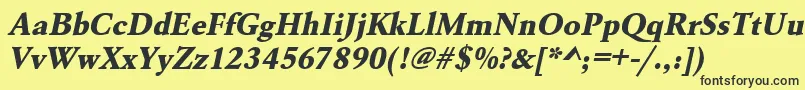 UrwgaramondtextbolOblique Font – Black Fonts on Yellow Background