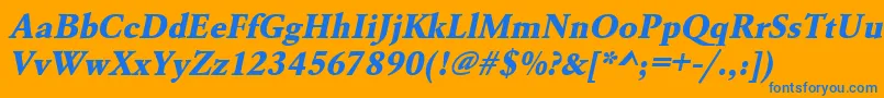 UrwgaramondtextbolOblique Font – Blue Fonts on Orange Background