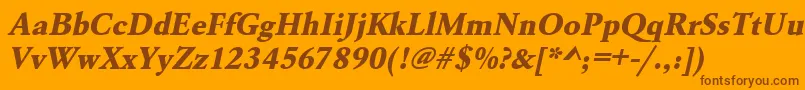 UrwgaramondtextbolOblique Font – Brown Fonts on Orange Background