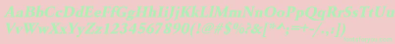 UrwgaramondtextbolOblique Font – Green Fonts on Pink Background