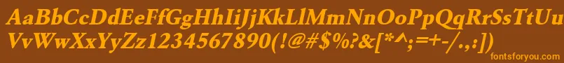 UrwgaramondtextbolOblique Font – Orange Fonts on Brown Background