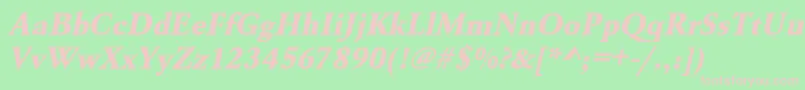 UrwgaramondtextbolOblique Font – Pink Fonts on Green Background