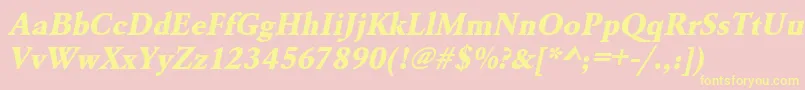 UrwgaramondtextbolOblique Font – Yellow Fonts on Pink Background