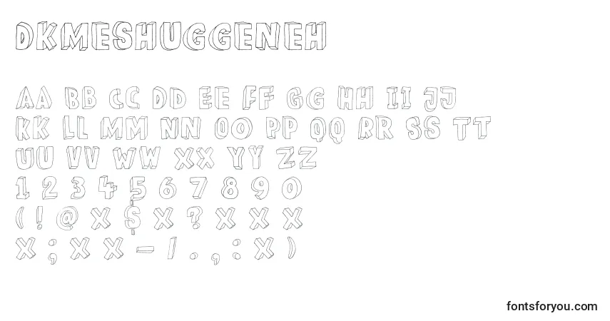 A fonte DkMeshuggeneh – alfabeto, números, caracteres especiais