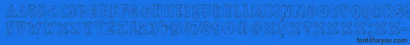 DkMeshuggeneh Font – Black Fonts on Blue Background