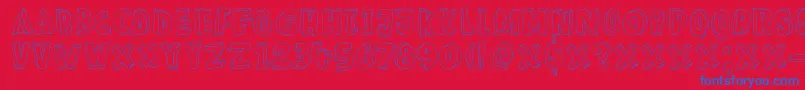 DkMeshuggeneh Font – Blue Fonts on Red Background