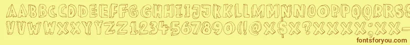 DkMeshuggeneh Font – Brown Fonts on Yellow Background