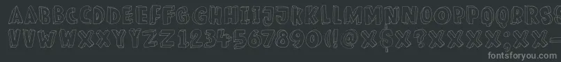 DkMeshuggeneh-Schriftart – Graue Schriften auf schwarzem Hintergrund