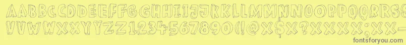 DkMeshuggeneh Font – Gray Fonts on Yellow Background