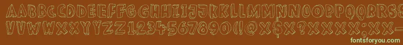 DkMeshuggeneh Font – Green Fonts on Brown Background