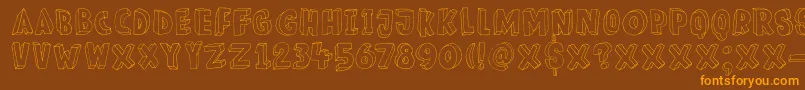 DkMeshuggeneh Font – Orange Fonts on Brown Background