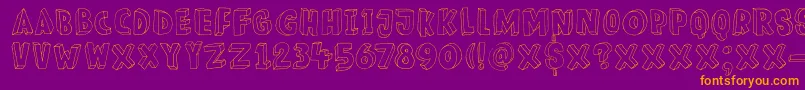 DkMeshuggeneh Font – Orange Fonts on Purple Background