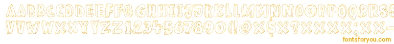 DkMeshuggeneh Font – Orange Fonts on White Background