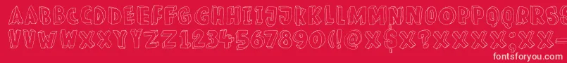 DkMeshuggeneh Font – Pink Fonts on Red Background
