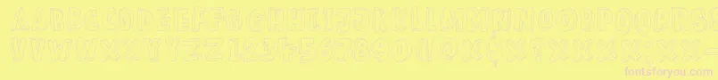 DkMeshuggeneh Font – Pink Fonts on Yellow Background