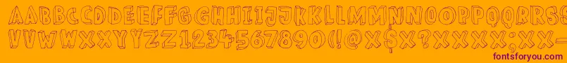 DkMeshuggeneh Font – Purple Fonts on Orange Background