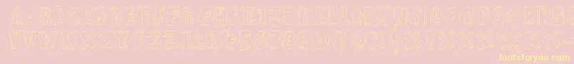 DkMeshuggeneh Font – Yellow Fonts on Pink Background