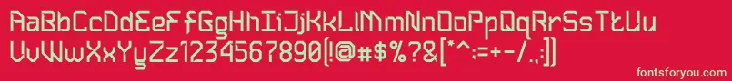 フォントSlicedabv2 – 赤い背景に緑の文字