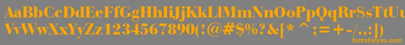 BauerBodoniBlackBt Font – Orange Fonts on Gray Background