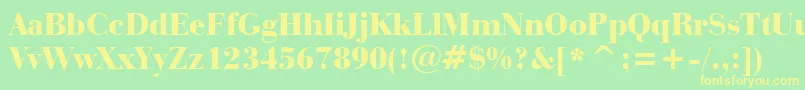 BauerBodoniBlackBt Font – Yellow Fonts on Green Background